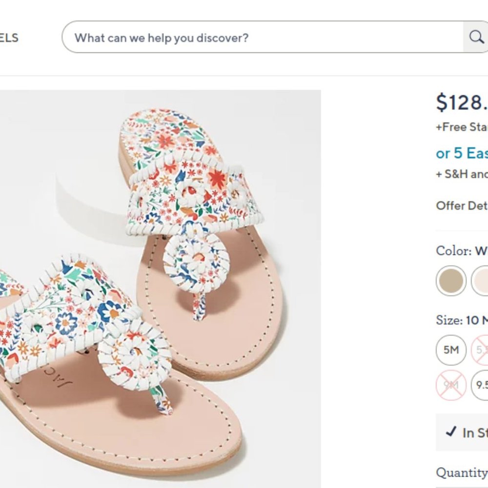NEW Jack Rogers flowered sandals 6.5 - Picture 7 of 7